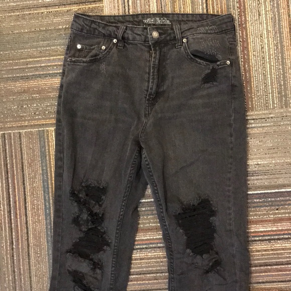 wild fable Denim - Ripped Black Mom Jeans